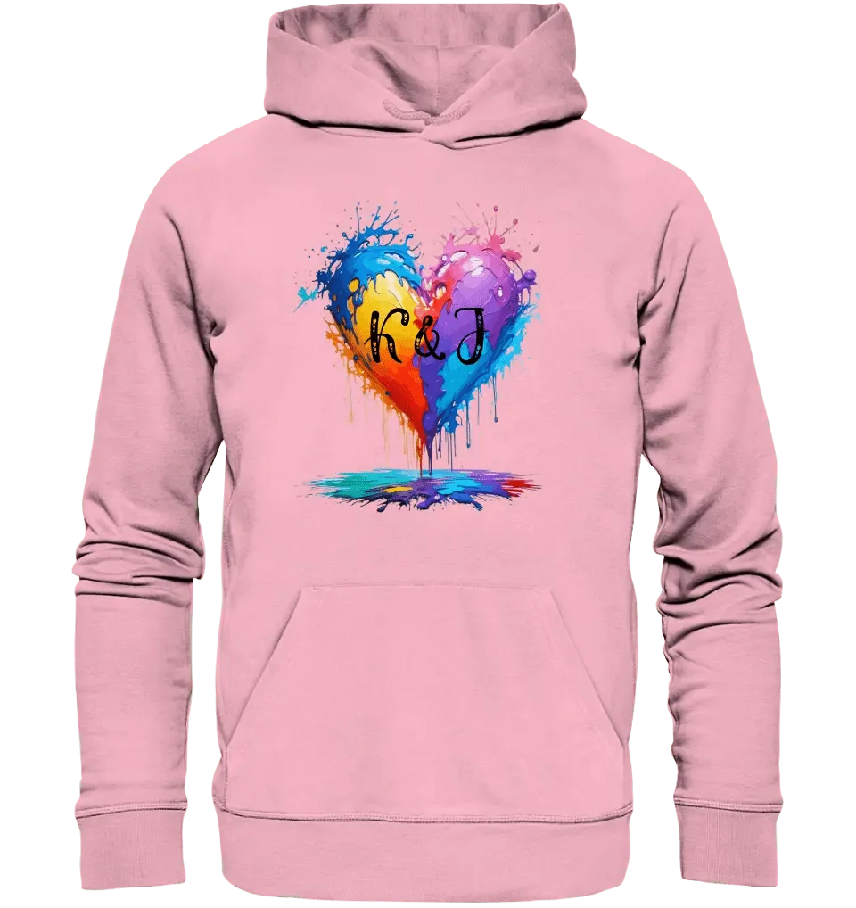 Buntes Herz Splash • Unisex Premium Hoodie XS - 5XL aus Bio - Baumwolle für Damen & Herren • Exklusivdesign • personalisiert - HalloGeschenk.de