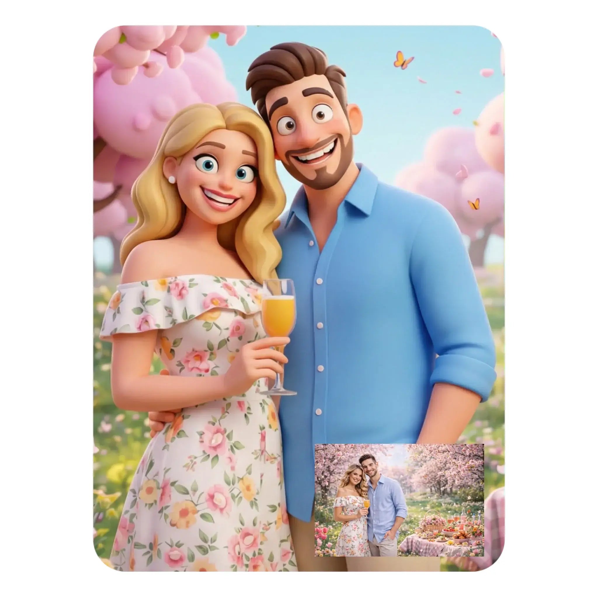 KI-Cartoon-Effekt (abgerundeter Rahmen) • mehrere Artikel • ’Statement-Collection’ • Wunschtext • Mein Fotomotiv