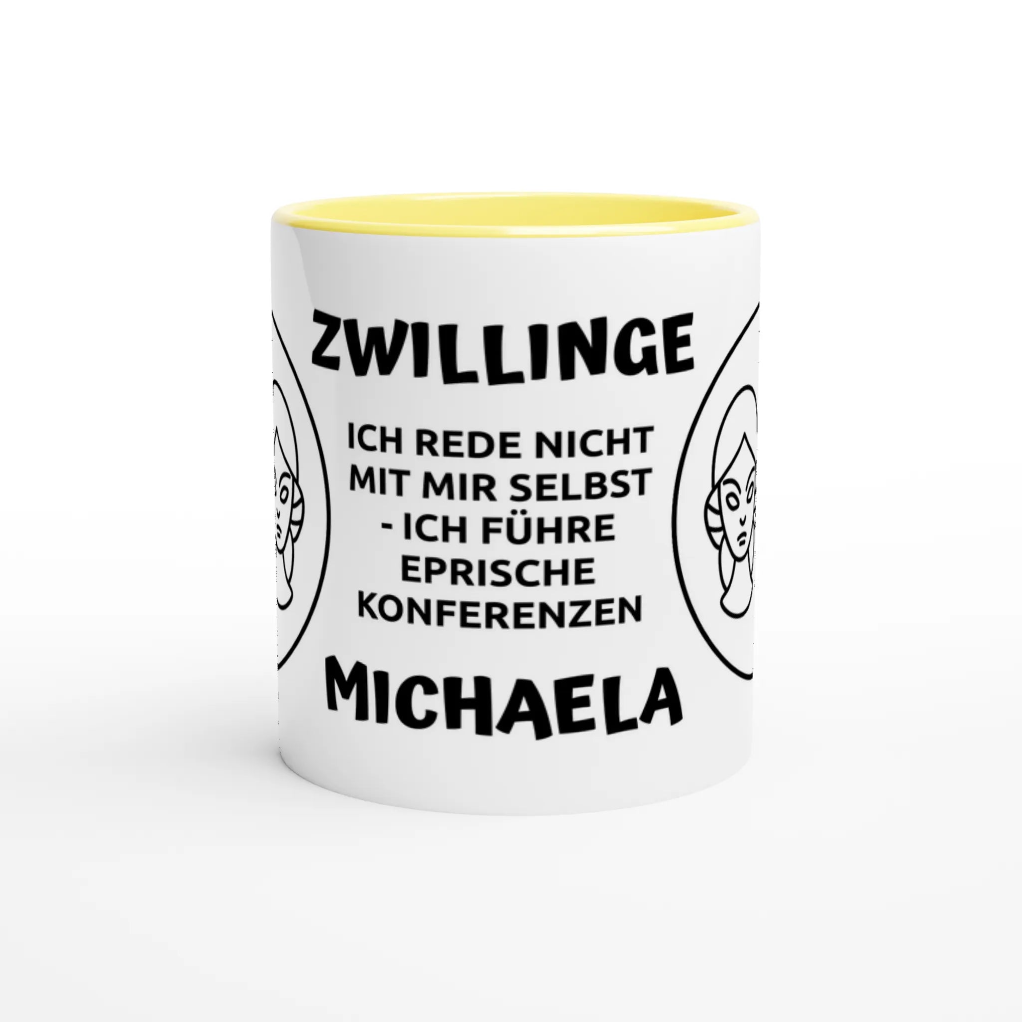 Mit 3D-Vorschau: 12 Sternzeichen mit Name + personalisierten Sprüchen • zweifarbige Tasse