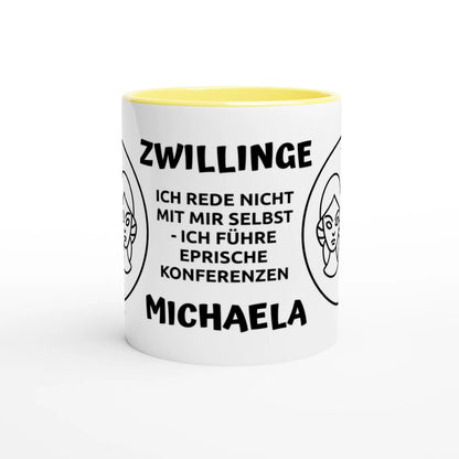 Mit 3D-Vorschau: 12 Sternzeichen mit Name + personalisierten Sprüchen • zweifarbige Tasse