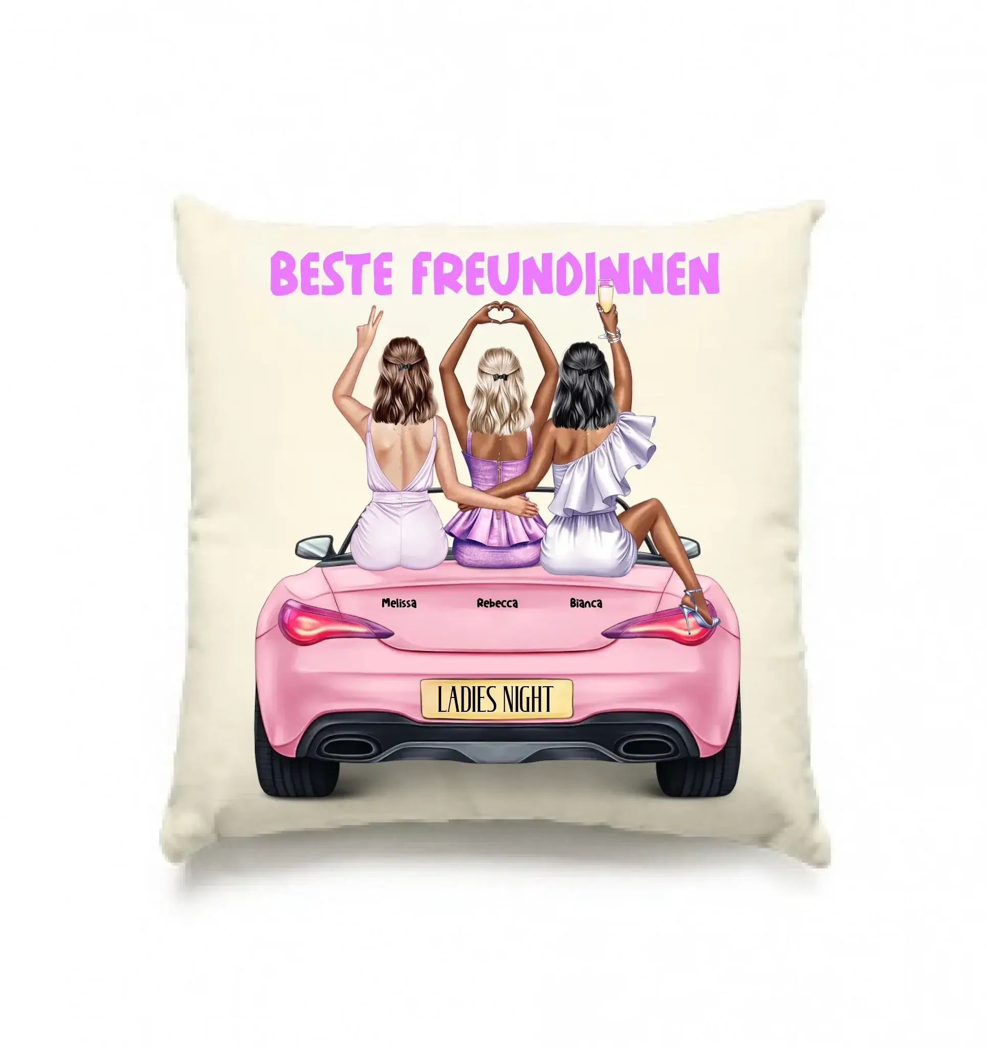 Vegas Girls: 1-3 Girls • mehrere Artikel • ’Statement-Collection’ • Wunschtext • personalisierte Figuren - Kissen