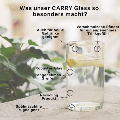 CARRY GLASS 300 ml Trinkglas 2er Set - UPCYCLING