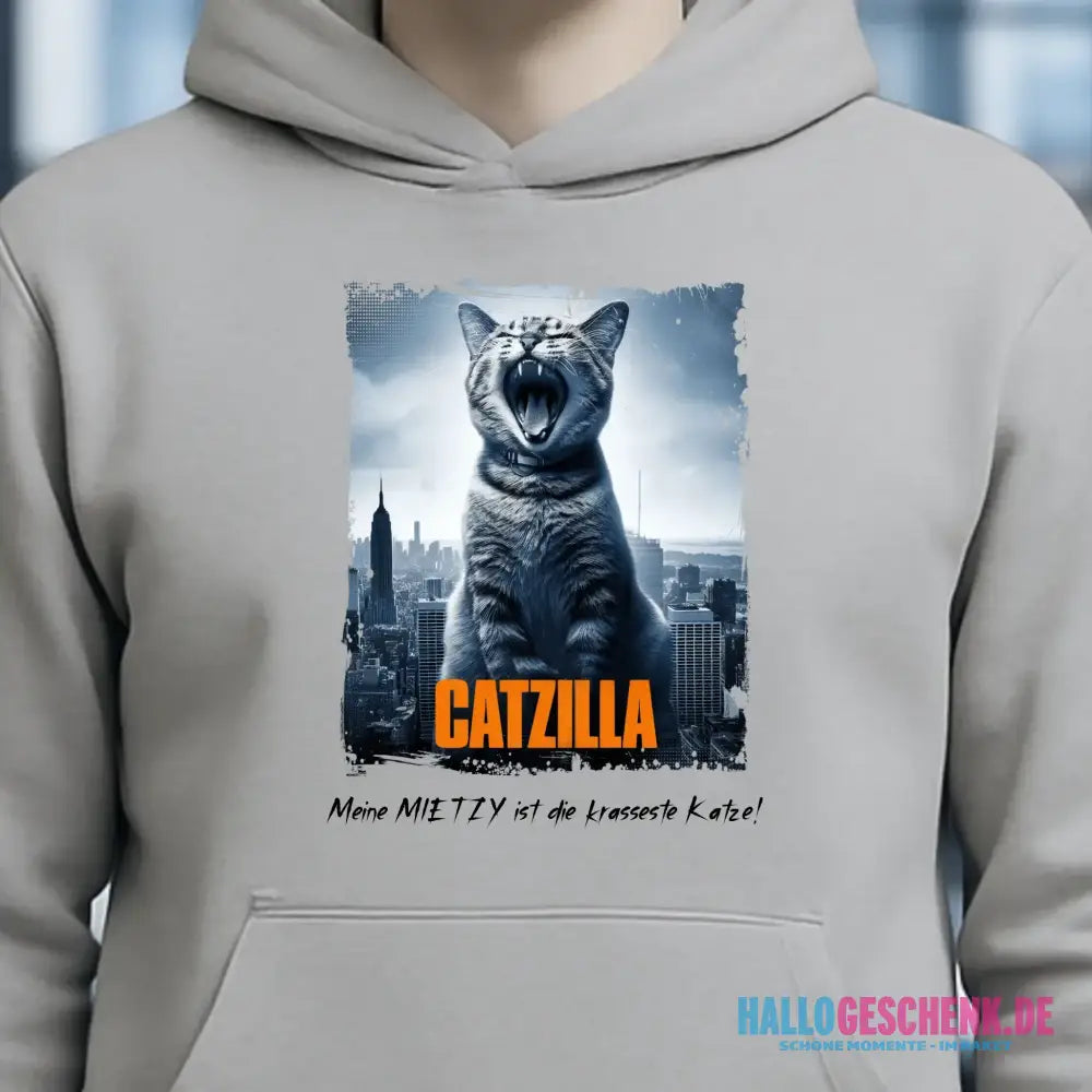 Catzilla • Katze • Unisex Premium Hoodie XS-5XL aus Bio-Baumwolle für Damen & Herren • Exklusivdesign • personalisiert