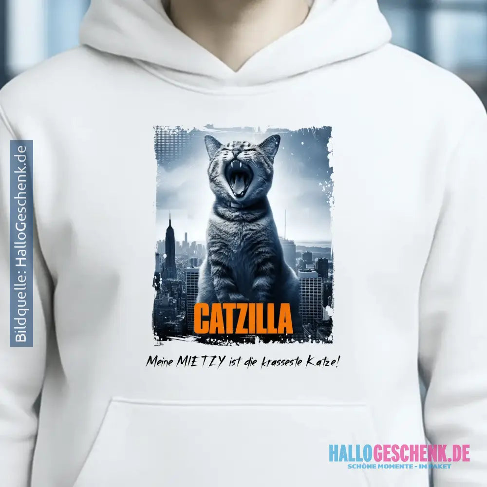Catzilla • Katze • Unisex Premium Hoodie XS-5XL aus Bio-Baumwolle für Damen & Herren • Exklusivdesign • personalisiert