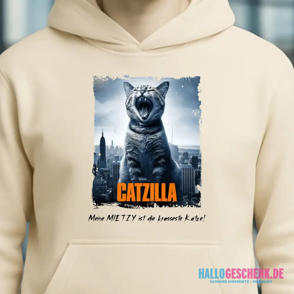 Catzilla • Katze • Unisex Premium Hoodie XS-5XL aus Bio-Baumwolle für Damen & Herren • Exklusivdesign • personalisiert