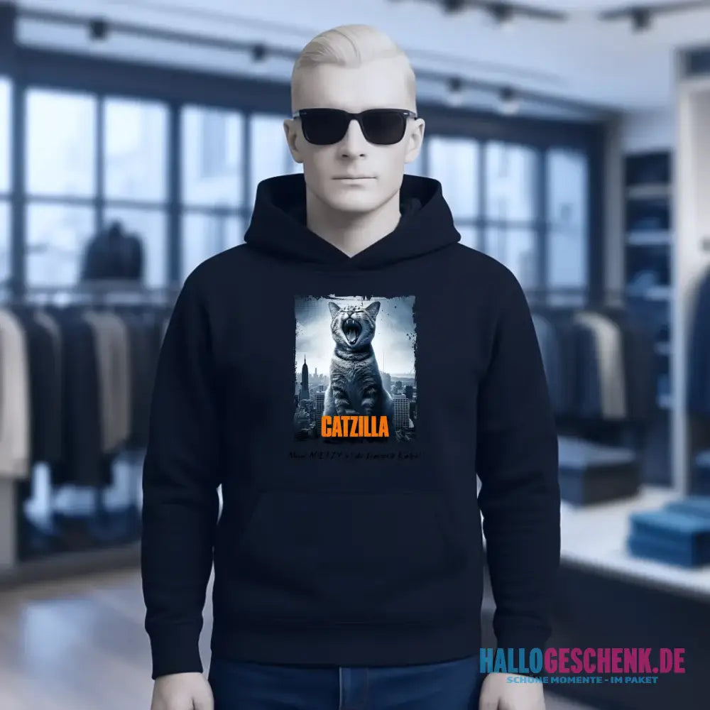 Catzilla • Katze • Unisex Premium Hoodie XS-5XL aus Bio-Baumwolle für Damen & Herren • Exklusivdesign • personalisiert