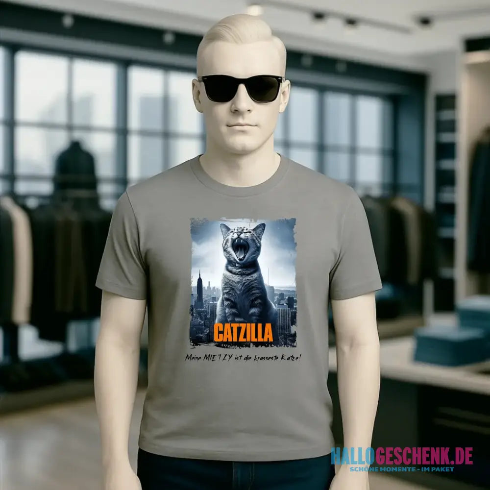 Catzilla • Katze • Unisex Premium T-Shirt XS-5XL aus Bio-Baumwolle für Damen & Herren • Exklusivdesign • personalisiert