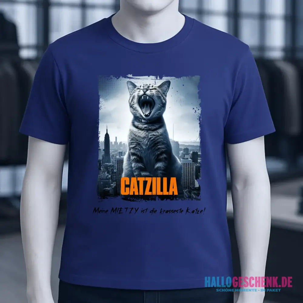 Catzilla • Katze • Unisex Premium T-Shirt XS-5XL aus Bio-Baumwolle für Damen & Herren • Exklusivdesign • personalisiert