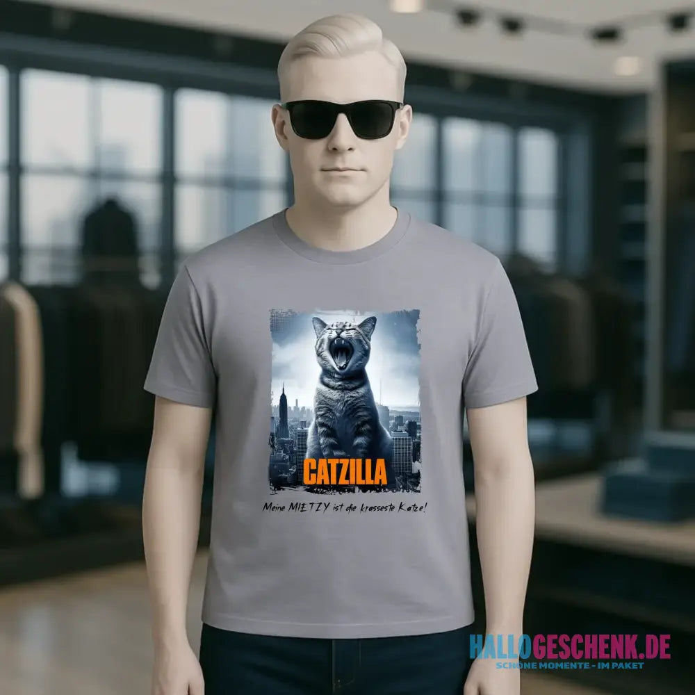 Catzilla • Katze • Unisex Premium T-Shirt XS-5XL aus Bio-Baumwolle für Damen & Herren • Exklusivdesign • personalisiert