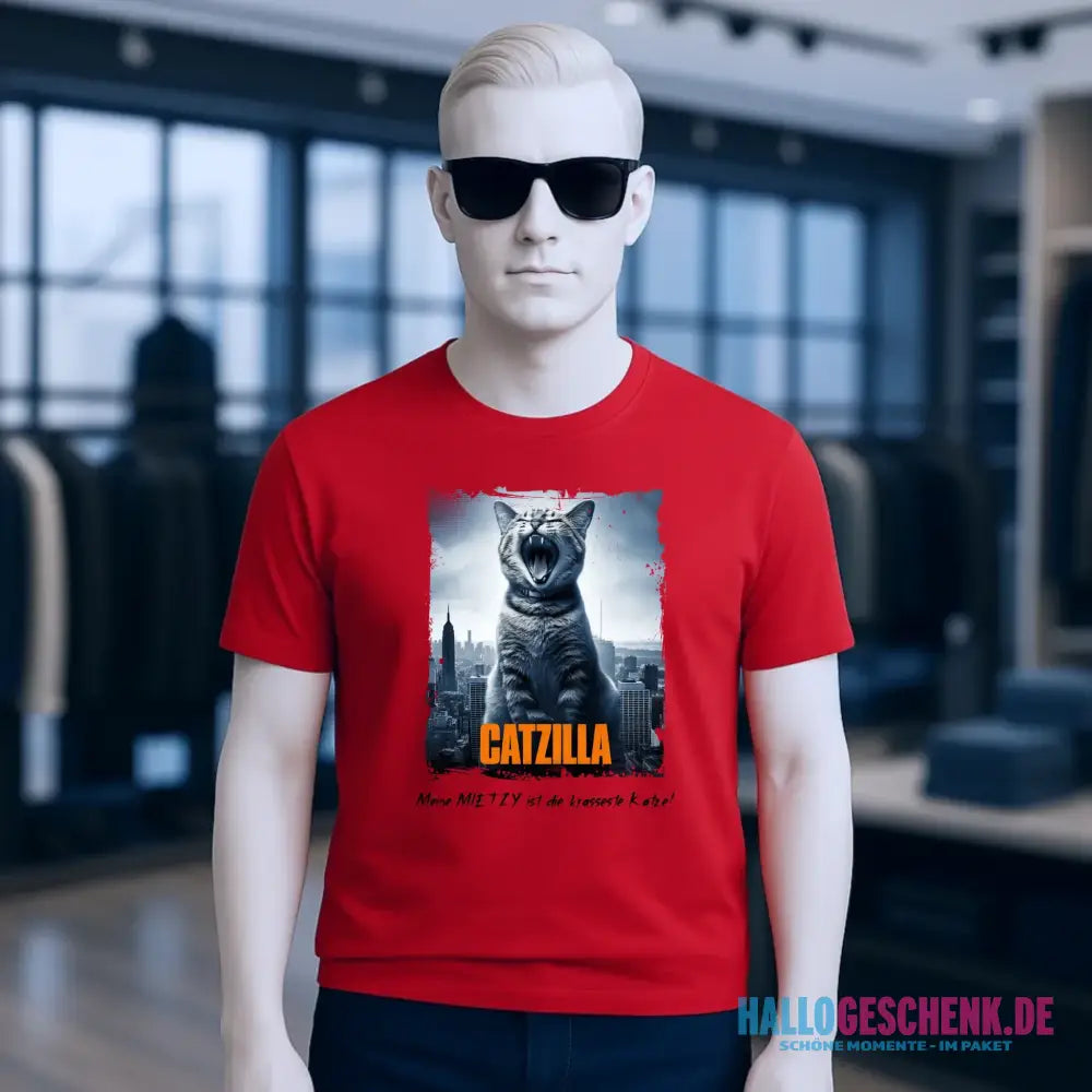 Catzilla • Katze • Unisex Premium T-Shirt XS-5XL aus Bio-Baumwolle für Damen & Herren • Exklusivdesign • personalisiert