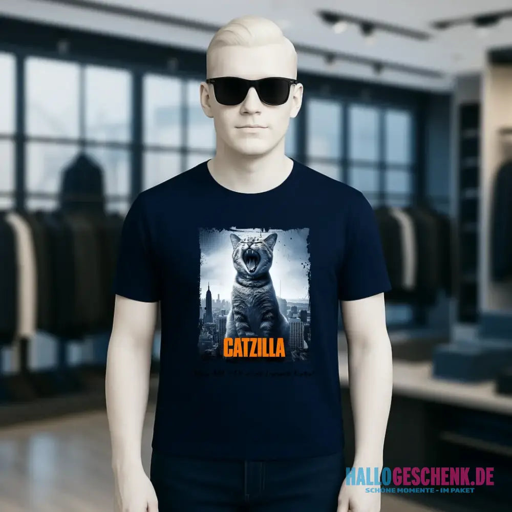 Catzilla • Katze • Unisex Premium T-Shirt XS-5XL aus Bio-Baumwolle für Damen & Herren • Exklusivdesign • personalisiert