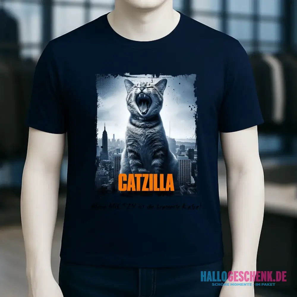 Catzilla • Katze • Unisex Premium T-Shirt XS-5XL aus Bio-Baumwolle für Damen & Herren • Exklusivdesign • personalisiert