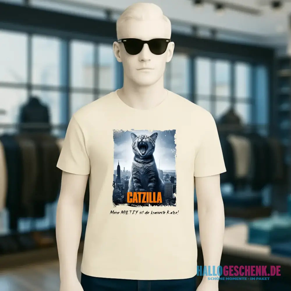 Catzilla • Katze • Unisex Premium T-Shirt XS-5XL aus Bio-Baumwolle für Damen & Herren • Exklusivdesign • personalisiert