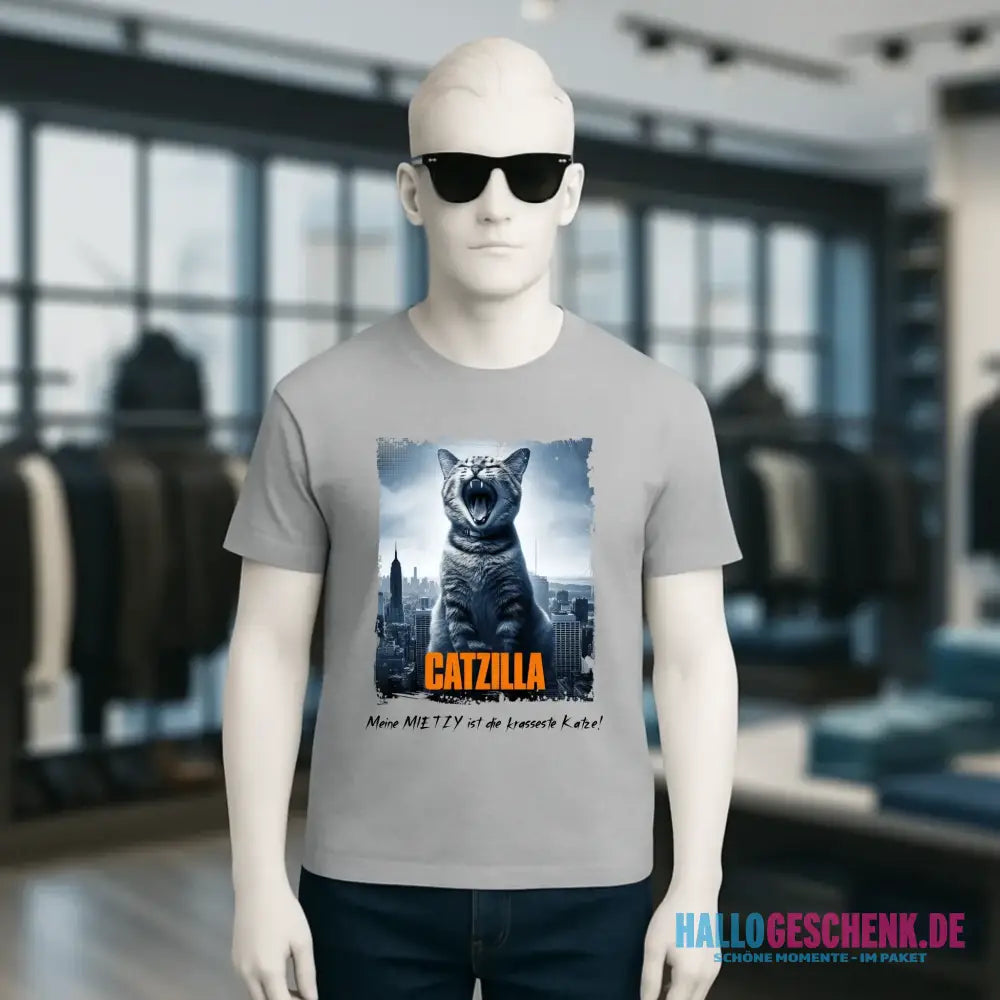 Catzilla • Katze • Unisex Premium T-Shirt XS-5XL aus Bio-Baumwolle für Damen & Herren • Exklusivdesign • personalisiert