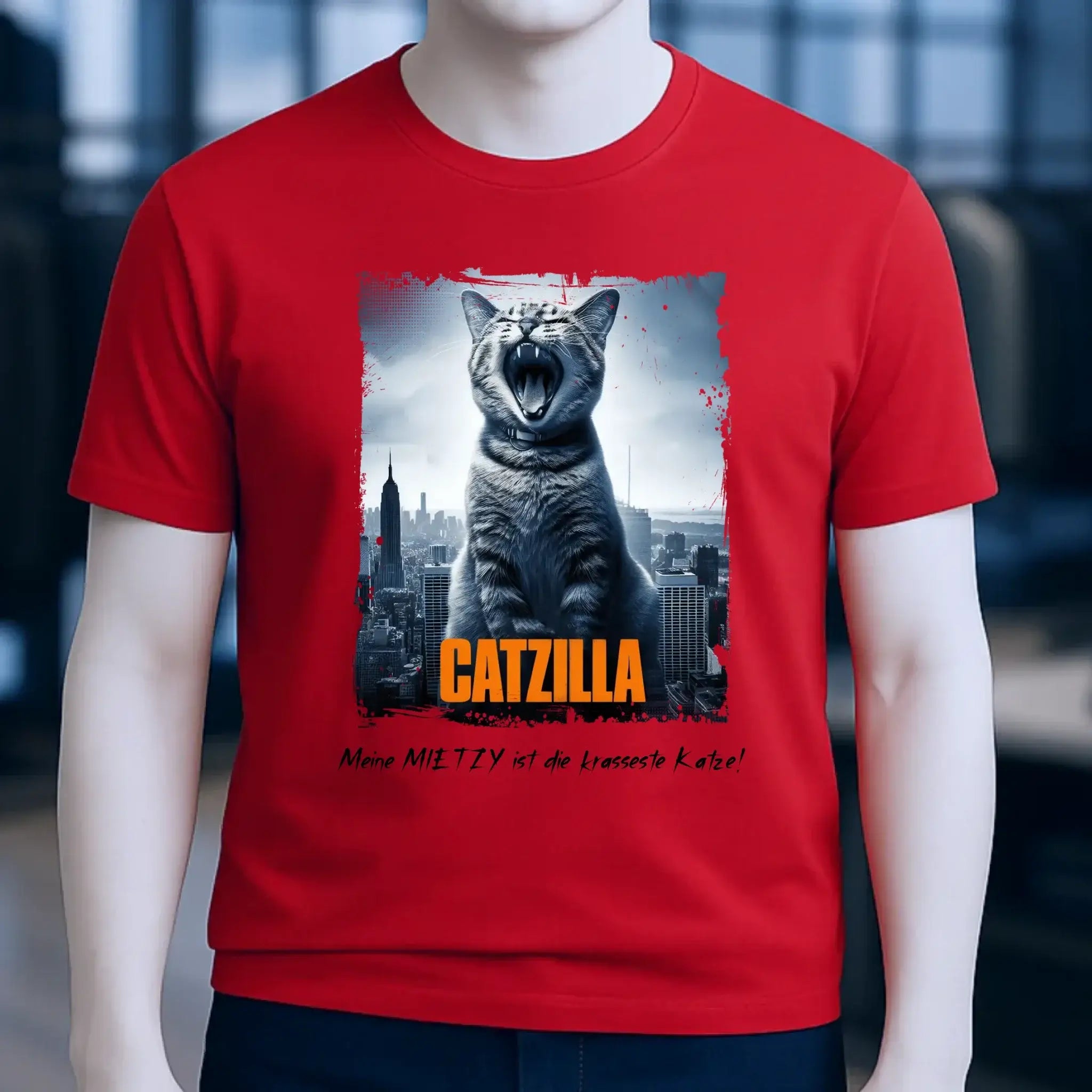 Catzilla • Katze • Unisex Premium T-Shirt XS-5XL aus Bio-Baumwolle für Damen & Herren • Exklusivdesign • personalisiert