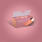 Rosa rechteckige challenge-box mit giraffenmusterseitenteil und orangefarbener bon für eine umarmung tag