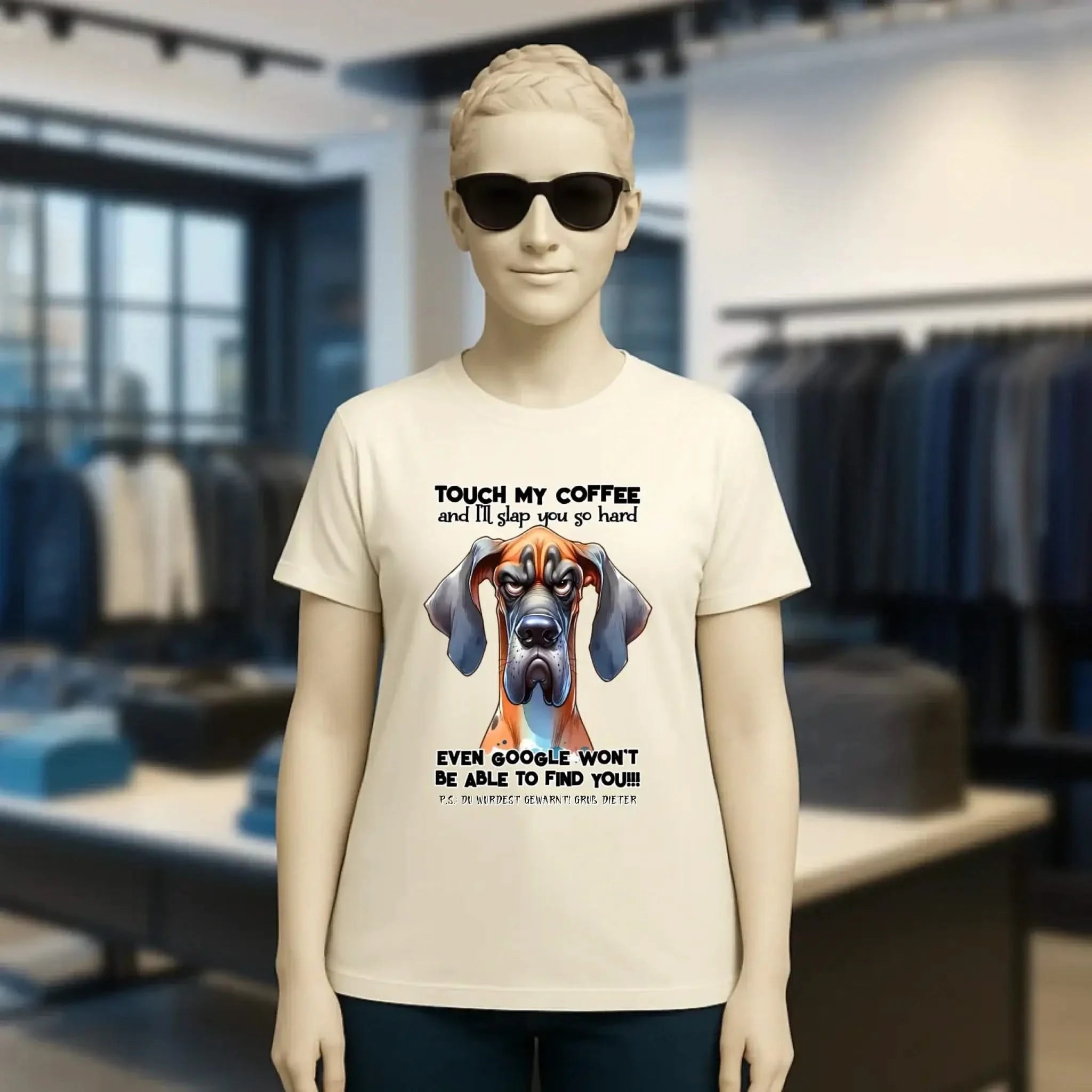 Coffee-Dog • Kaffee • Hund • Ladies Premium T-Shirt XS-2XL aus Bio-Baumwolle für Damen • Exklusivdesign • personalisiert