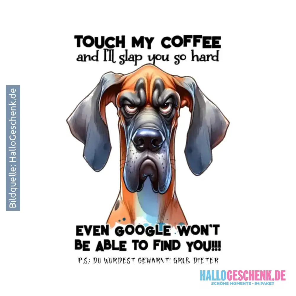 Coffee-Dog • Kaffee • Hund • STICKER 20x20 cm (Aufkleber) - White / OneSize / ausgestanzter Sticker 20x20 cm