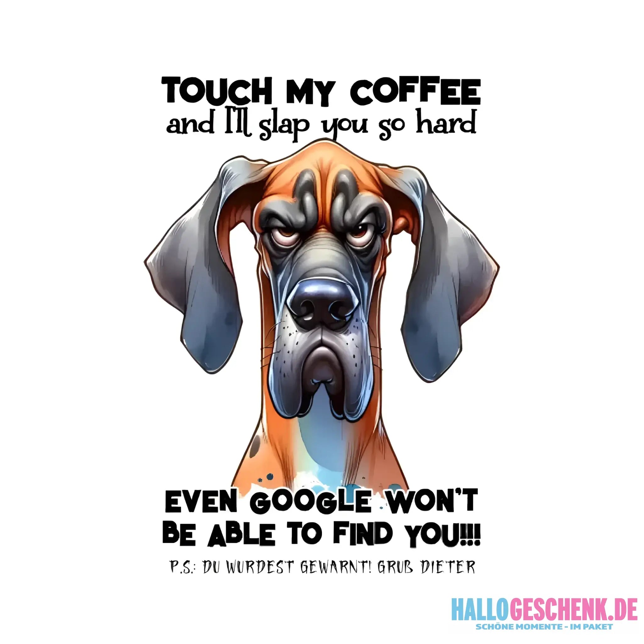 Coffee-Dog • Kaffee • Hund • STICKER 20x20 cm (Aufkleber) - White / OneSize / ausgestanzter Sticker 20x20 cm