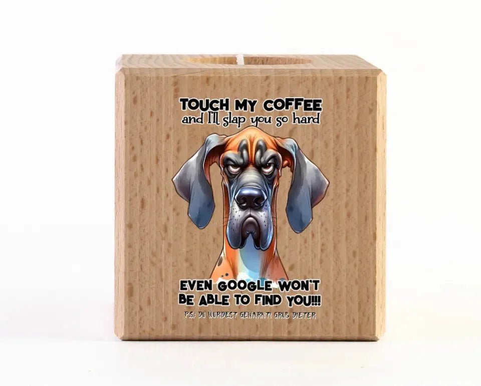 Coffee - Dog • Kaffee • Hund • Teelichthalter • Exklusivdesign • personalisiert von HalloGeschenk.de