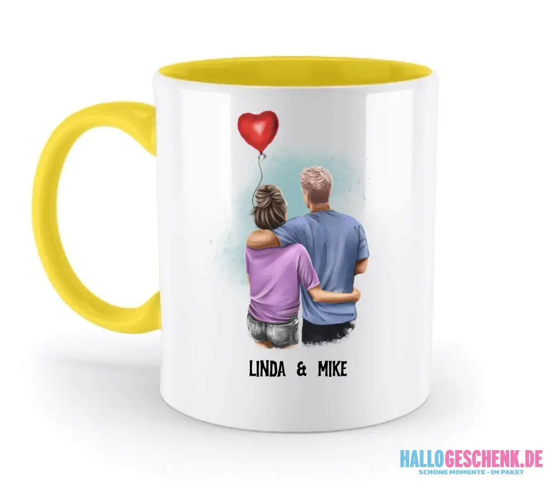 Couple Creator Ballon Love • Liebe • Beziehung • Paar Designer • zweifarbige Tasse • Exklusivdesign • personalisiert