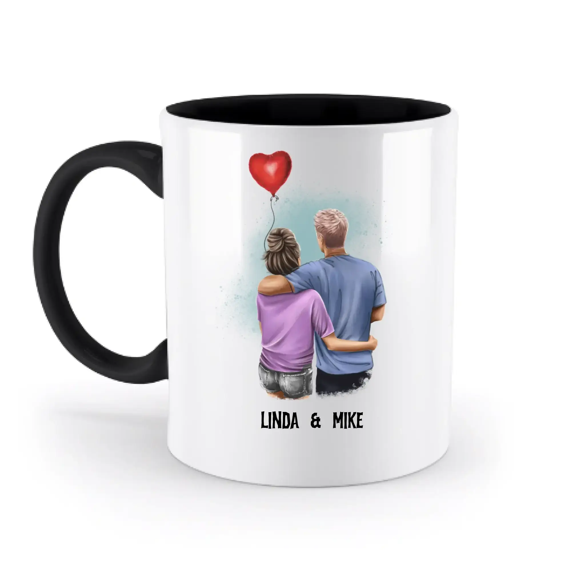 Couple Creator Ballon Love • Liebe • Beziehung • Paar Designer • zweifarbige Tasse • Exklusivdesign • personalisiert