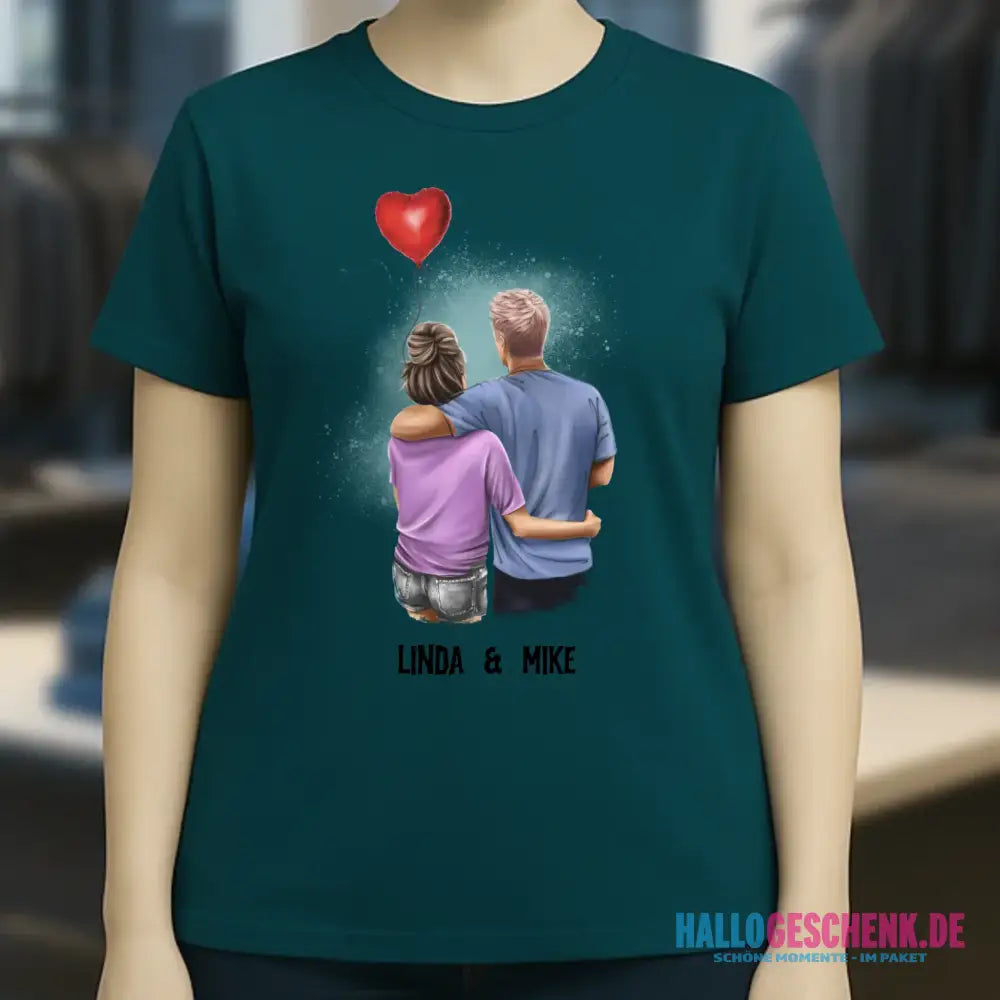 Couple Creator Ballon Love • Liebe • Beziehung • Paar Designer • Ladies Premium T-Shirt XS-2XL aus Bio-Baumwolle für Damen • Exklusivdesign • personalisiert • Motivauswahl • personalisierbar