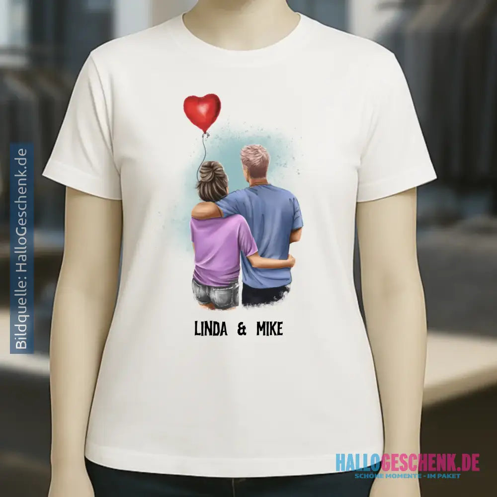 Couple Creator Ballon Love • Liebe • Beziehung • Paar Designer • Ladies Premium T-Shirt XS-2XL aus Bio-Baumwolle für Damen • Exklusivdesign • personalisiert • Motivauswahl • personalisierbar