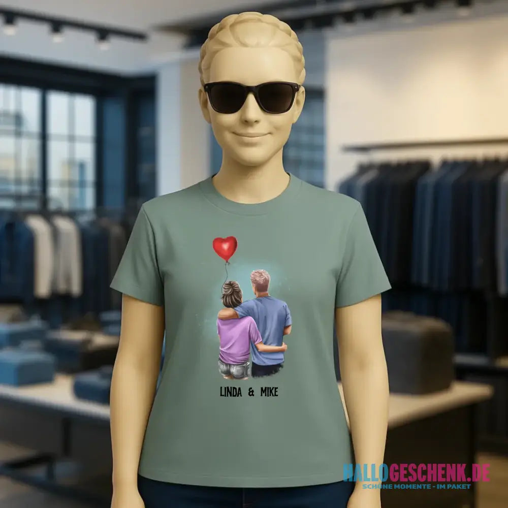 Couple Creator Ballon Love • Liebe • Beziehung • Paar Designer • Ladies Premium T-Shirt XS-2XL aus Bio-Baumwolle für Damen • Exklusivdesign • personalisiert • Motivauswahl • personalisierbar