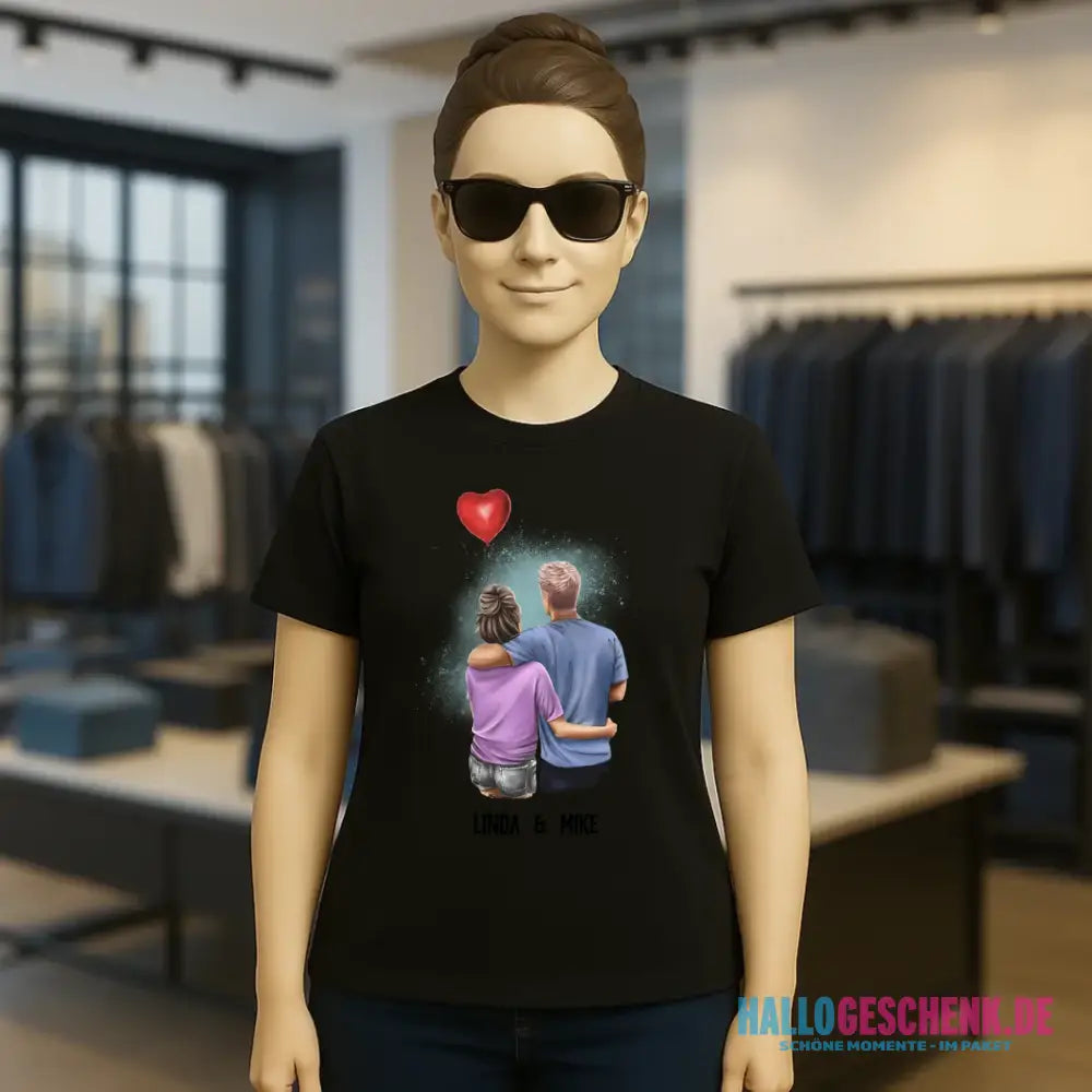 Couple Creator Ballon Love • Liebe • Beziehung • Paar Designer • Ladies Premium T-Shirt XS-2XL aus Bio-Baumwolle für Damen • Exklusivdesign • personalisiert • Motivauswahl • personalisierbar
