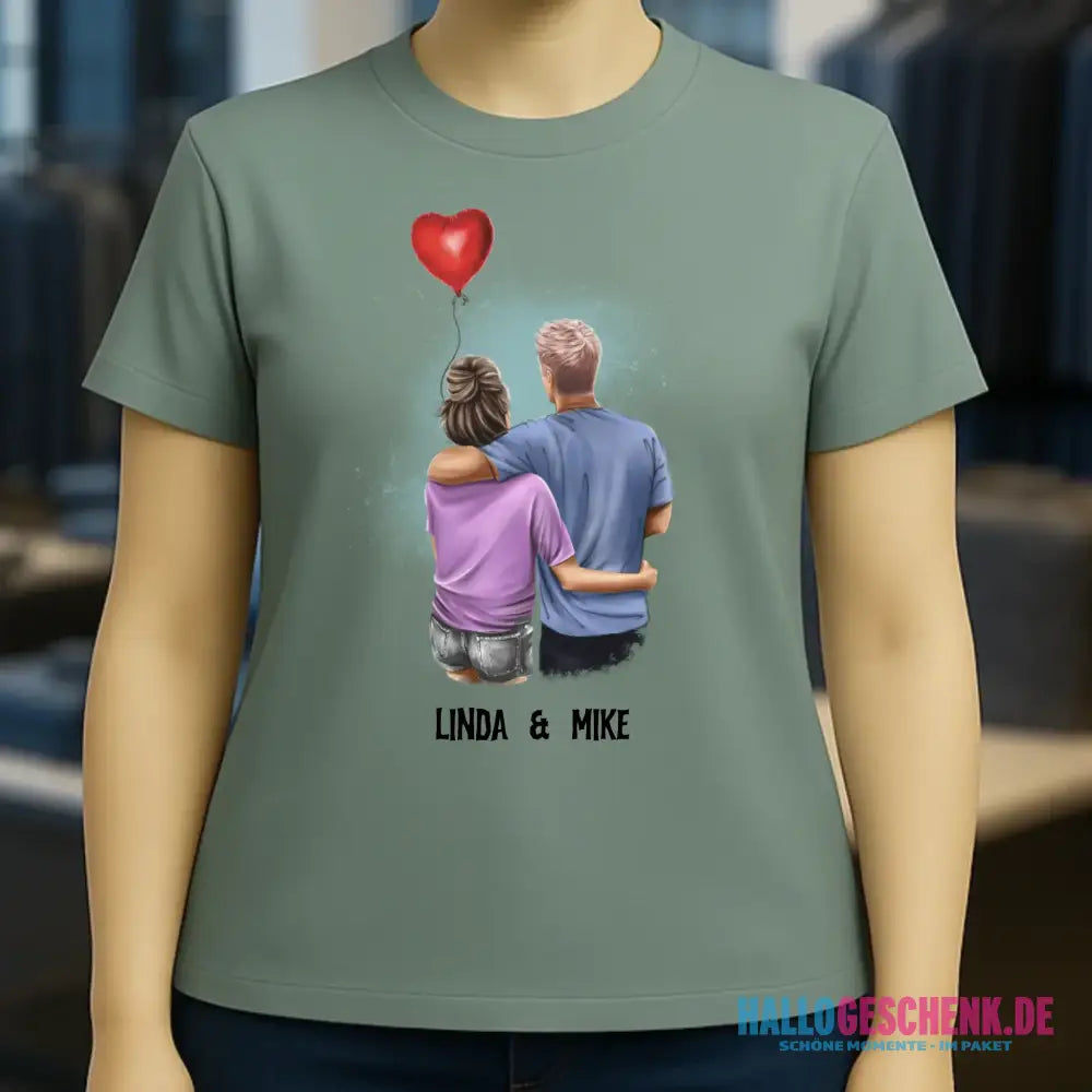 Couple Creator Ballon Love • Liebe • Beziehung • Paar Designer • Ladies Premium T-Shirt XS-2XL aus Bio-Baumwolle für Damen • Exklusivdesign • personalisiert • Motivauswahl • personalisierbar