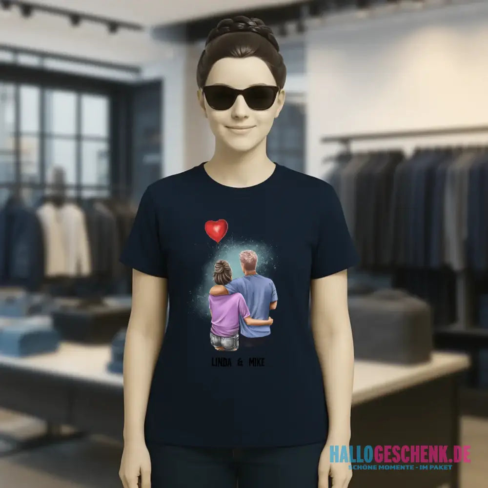 Couple Creator Ballon Love • Liebe • Beziehung • Paar Designer • Ladies Premium T-Shirt XS-2XL aus Bio-Baumwolle für Damen • Exklusivdesign • personalisiert • Motivauswahl • personalisierbar