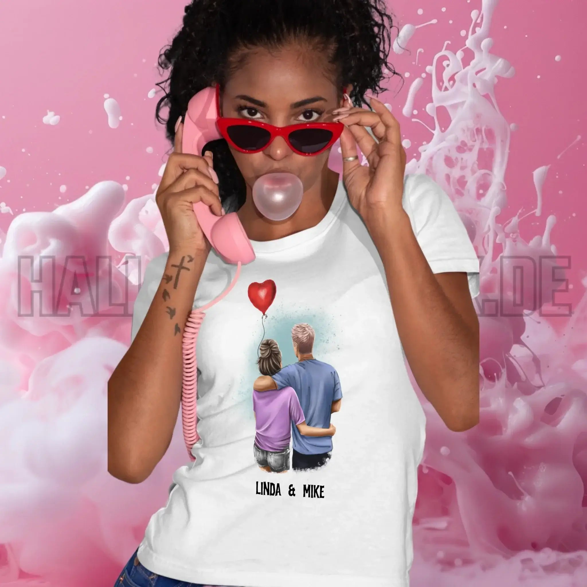 Couple Creator Ballon Love • Liebe • Beziehung • Paar Designer • Ladies Premium T-Shirt XS-2XL aus Bio-Baumwolle für Damen • Exklusivdesign • personalisiert • Motivauswahl • personalisierbar