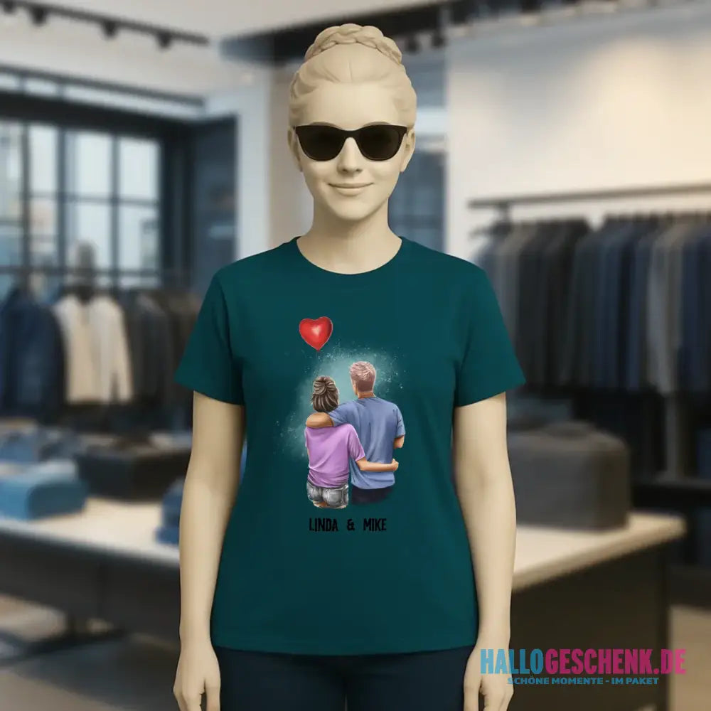 Couple Creator Ballon Love • Liebe • Beziehung • Paar Designer • Ladies Premium T-Shirt XS-2XL aus Bio-Baumwolle für Damen • Exklusivdesign • personalisiert • Motivauswahl • personalisierbar