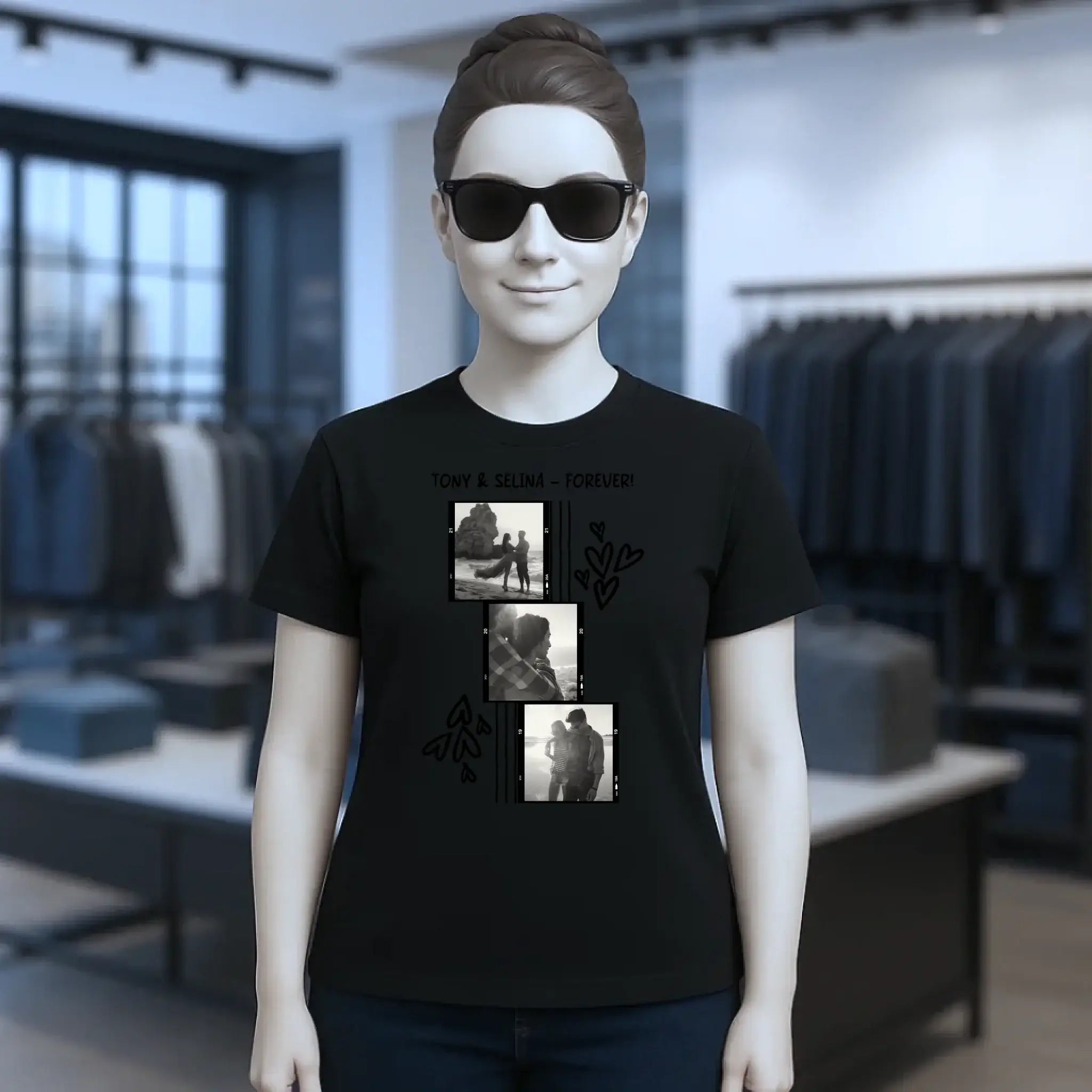 Create Your Own Photo Design 1 • 4er Foto-Collage – Personalized Unisex T-Shirt | Bella + Canvas 3001 - personalized