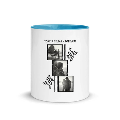 Create Your Own Photo Design 1 • 4er Foto-Collage – Personalized Color Accent Mug 11 oz - White Ceramic with Inside