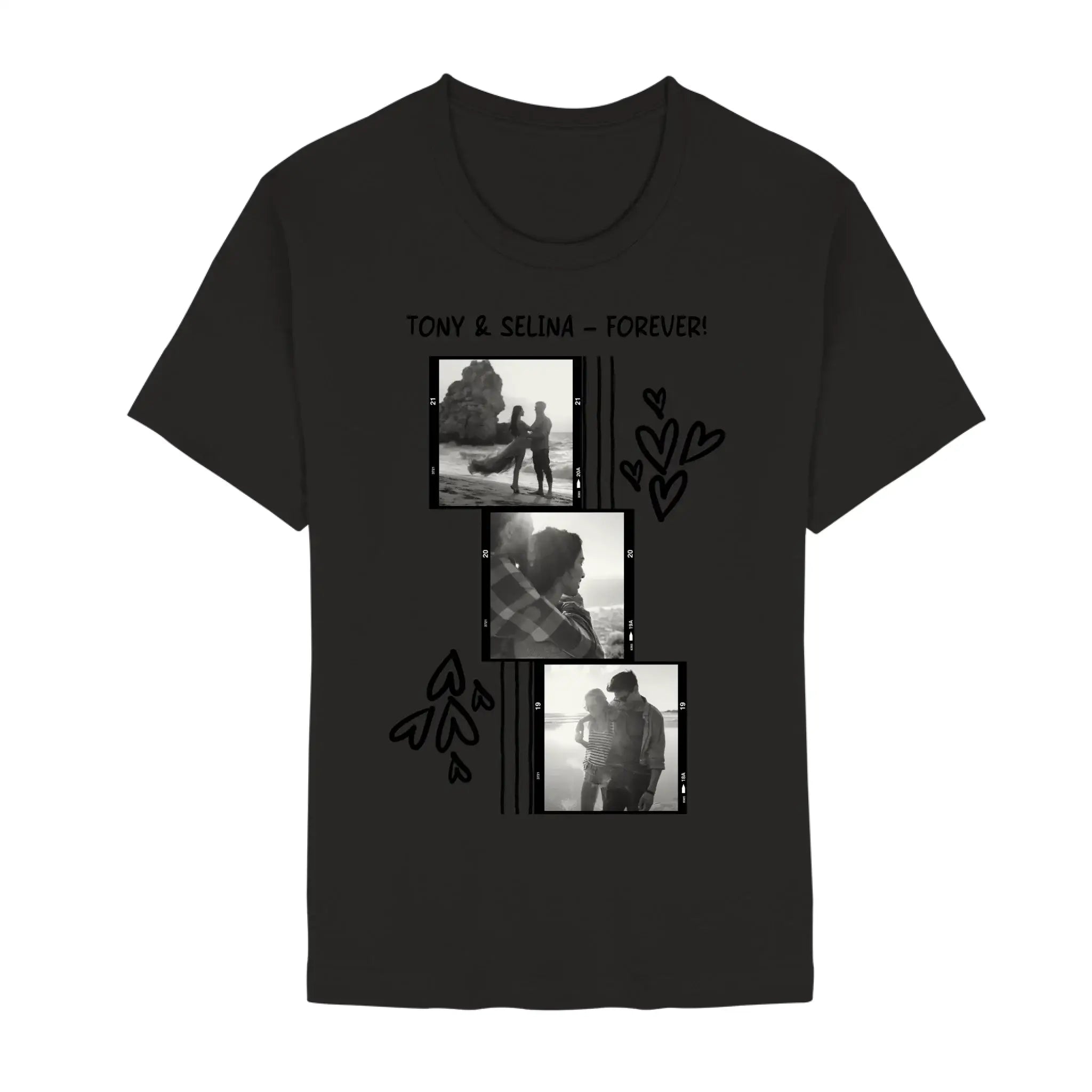 Create Your Own Photo Design 1 • 4er Foto-Collage – Personalized Unisex T-Shirt | Bella + Canvas 3001 - Staple | Black