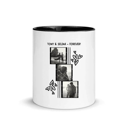 Create Your Own Photo Design 1 • 4er Foto-Collage – Personalized Color Accent Mug 11 oz - personalized Mugs (US/UK/EU)