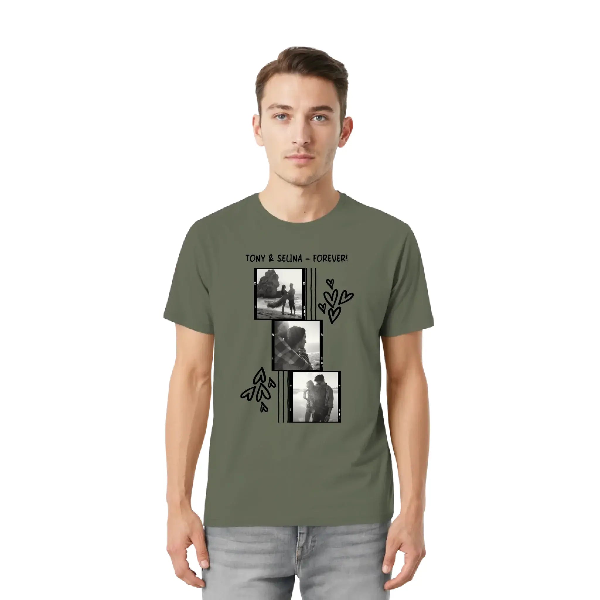 Create Your Own Photo Design 1 • 4er Foto-Collage – Personalized Unisex T-Shirt | Bella + Canvas 3001 - personalized