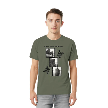 Create Your Own Photo Design 1 • 4er Foto-Collage – Personalized Unisex T-Shirt | Bella + Canvas 3001 - personalized