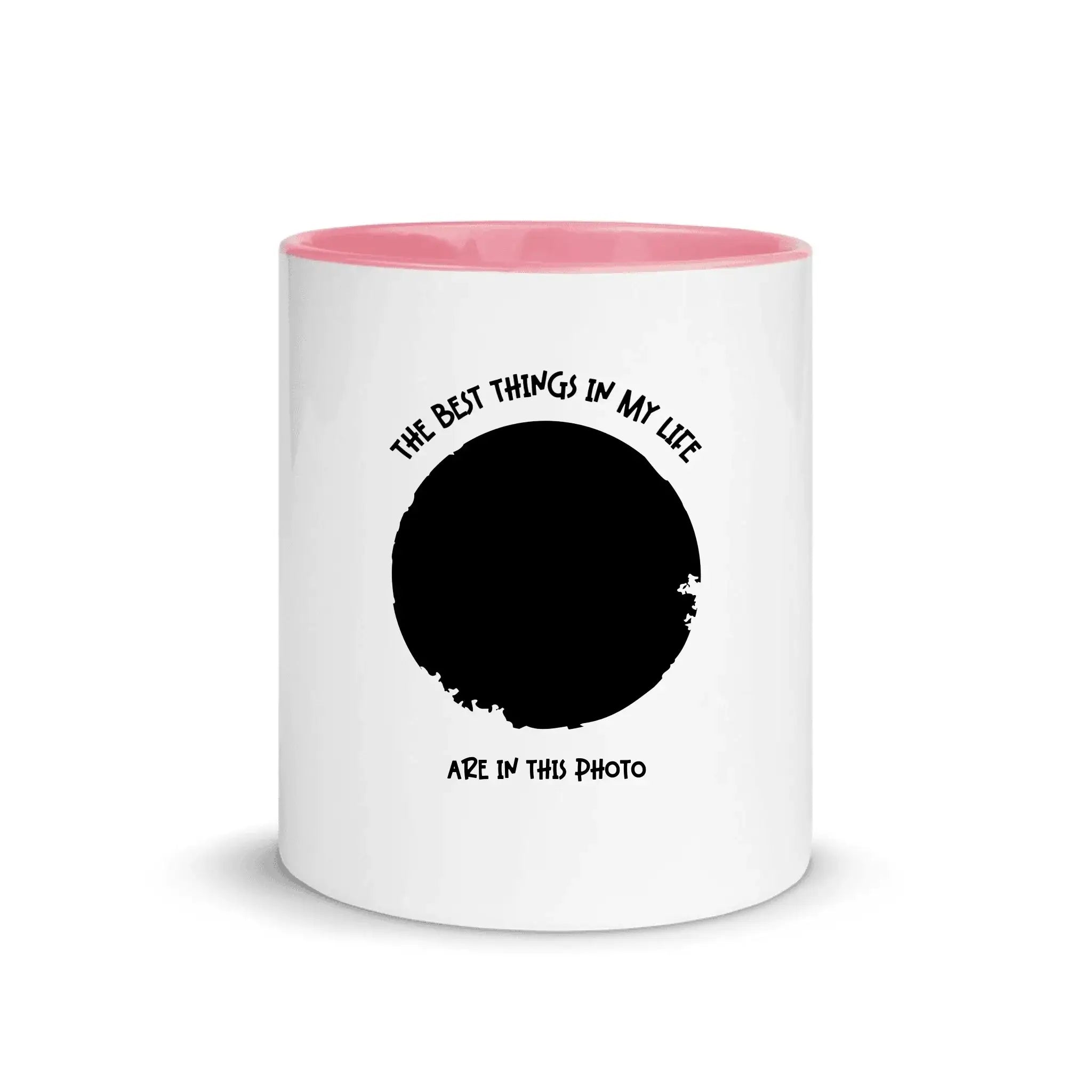 Create Your Own Photo Design 2 • Splash – Personalized Color Accent Mug 11 oz - White Ceramic with Inside / Pink