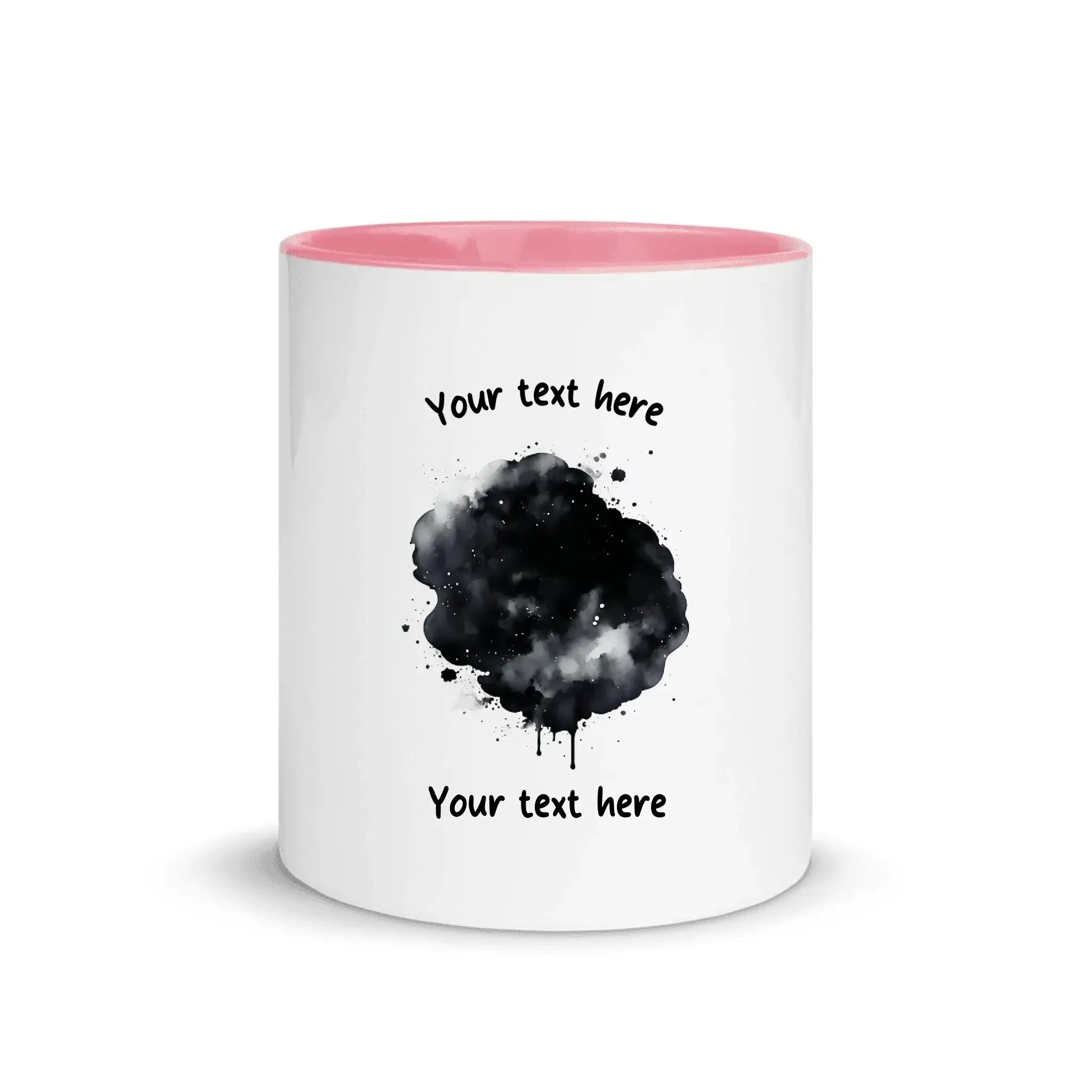Create Your Own Photo Design 3 • Splash – Personalized Color Accent Mug 11 oz - White Ceramic with Inside / Pink