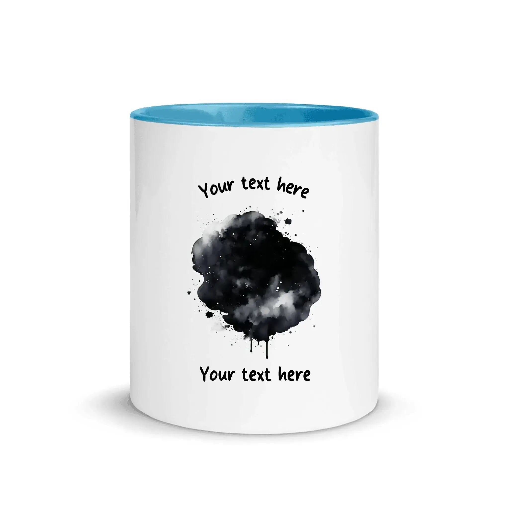 Create Your Own Photo Design 3 • Splash – Personalized Color Accent Mug 11 oz - White Ceramic with Inside / Blue