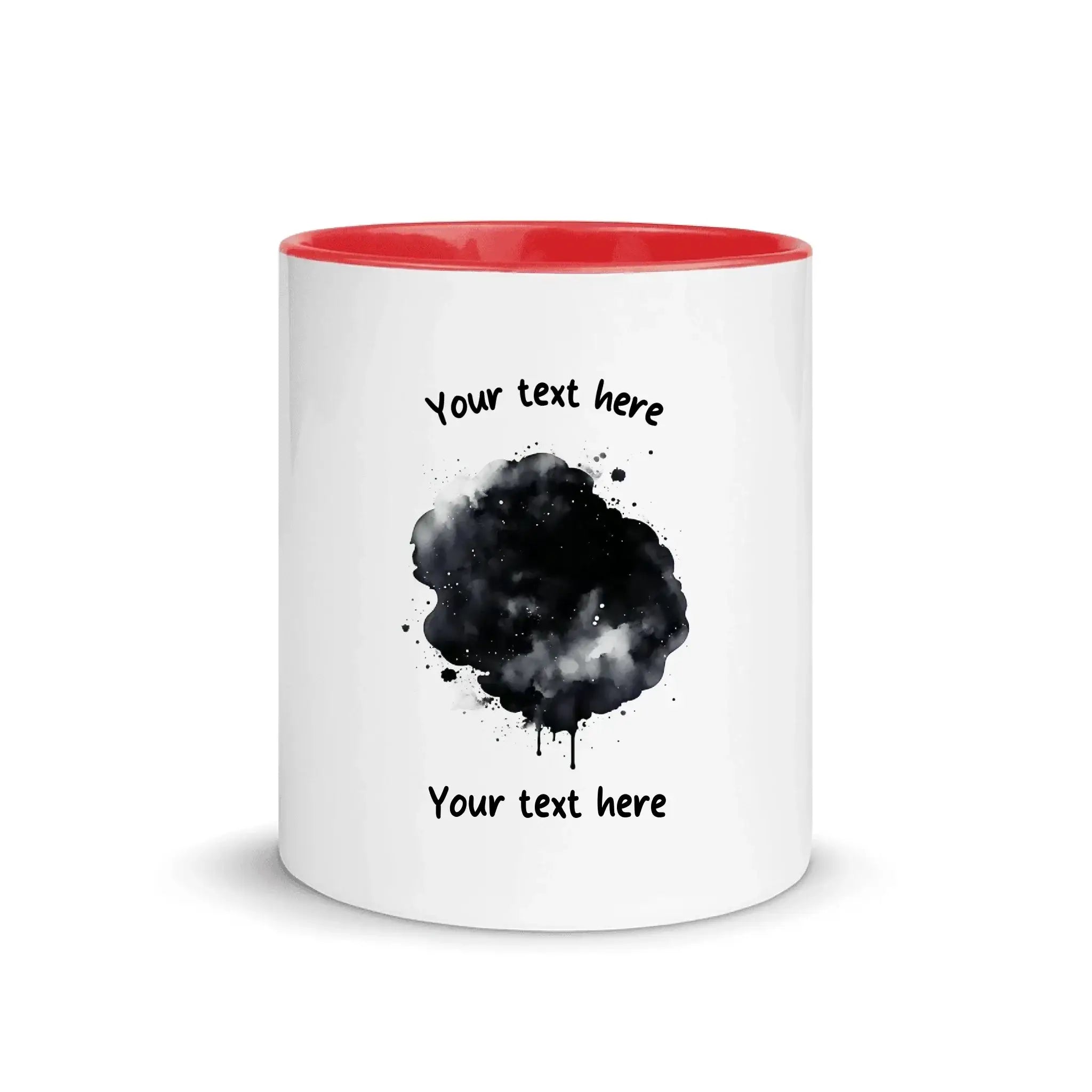 Create Your Own Photo Design 3 • Splash – Personalized Color Accent Mug 11 oz - White Ceramic with Inside / Red