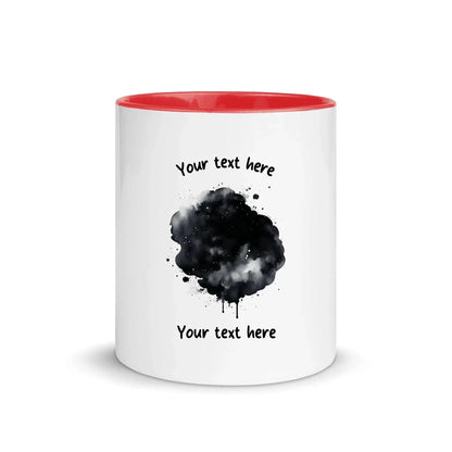 Create Your Own Photo Design 3 • Splash – Personalized Color Accent Mug 11 oz - White Ceramic with Inside / Red