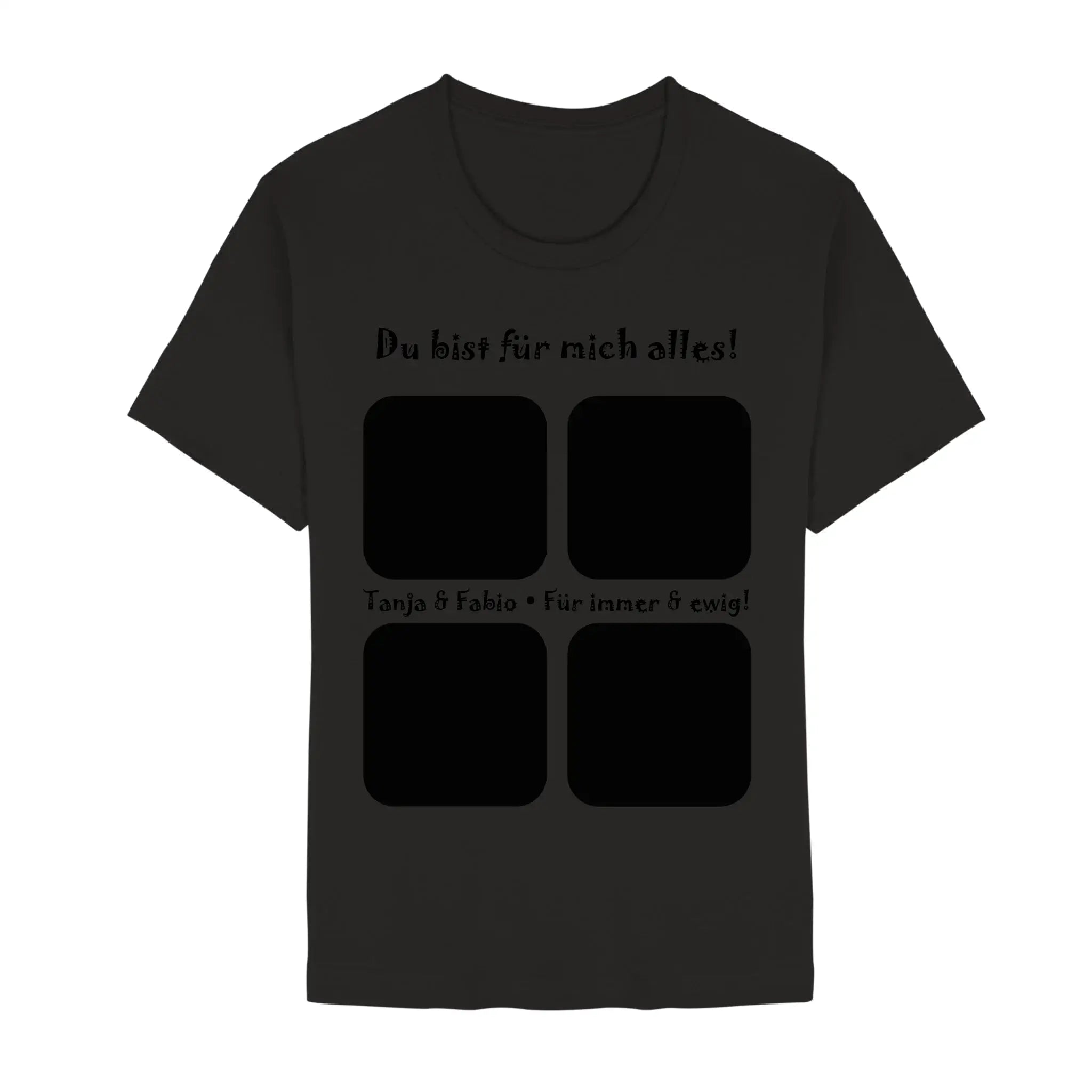 Create Your Own Photo Design 4 • Collage – Personalized Unisex T-Shirt | Bella + Canvas 3001 - Staple | Black / 2XL