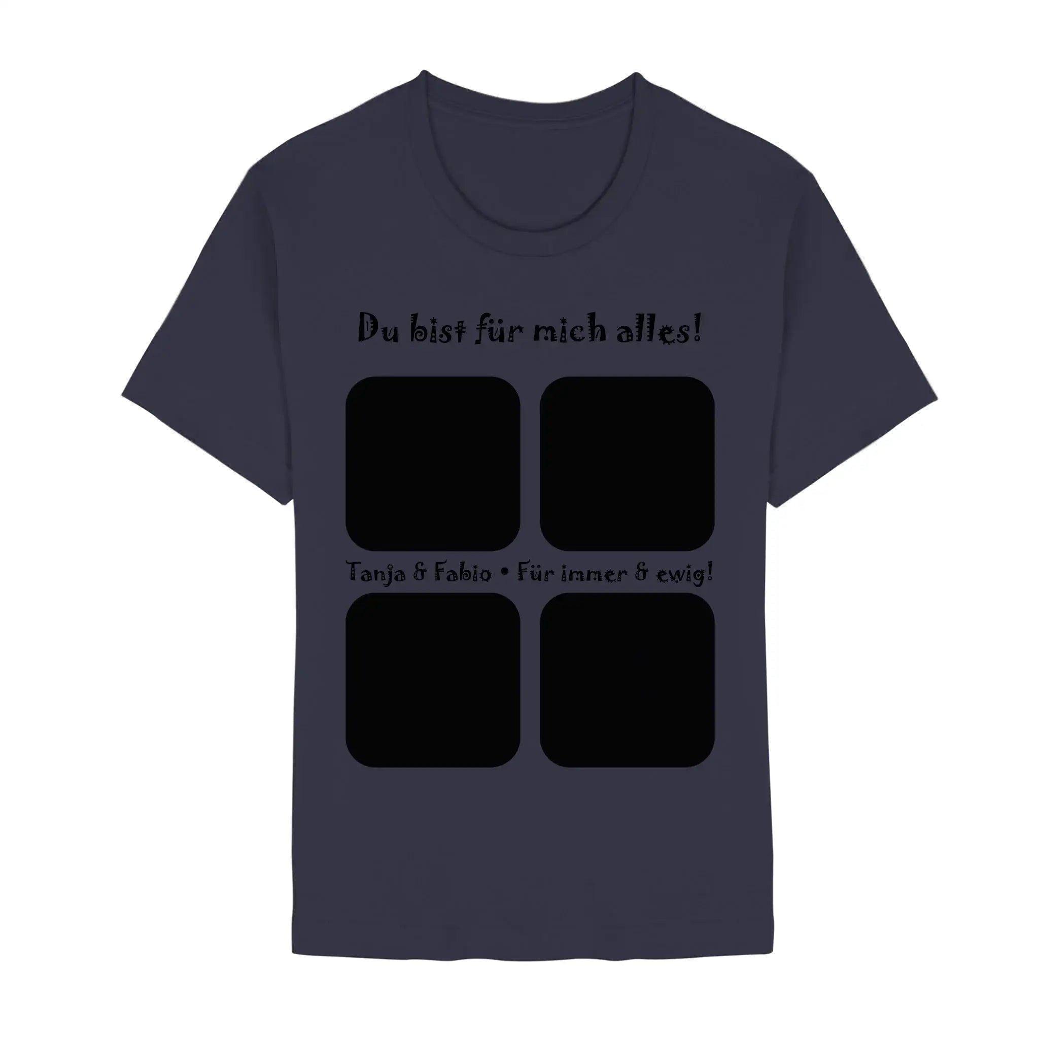 Create Your Own Photo Design 4 • Collage – Personalized Unisex T-Shirt | Bella + Canvas 3001 - Staple | Navy / 2XL