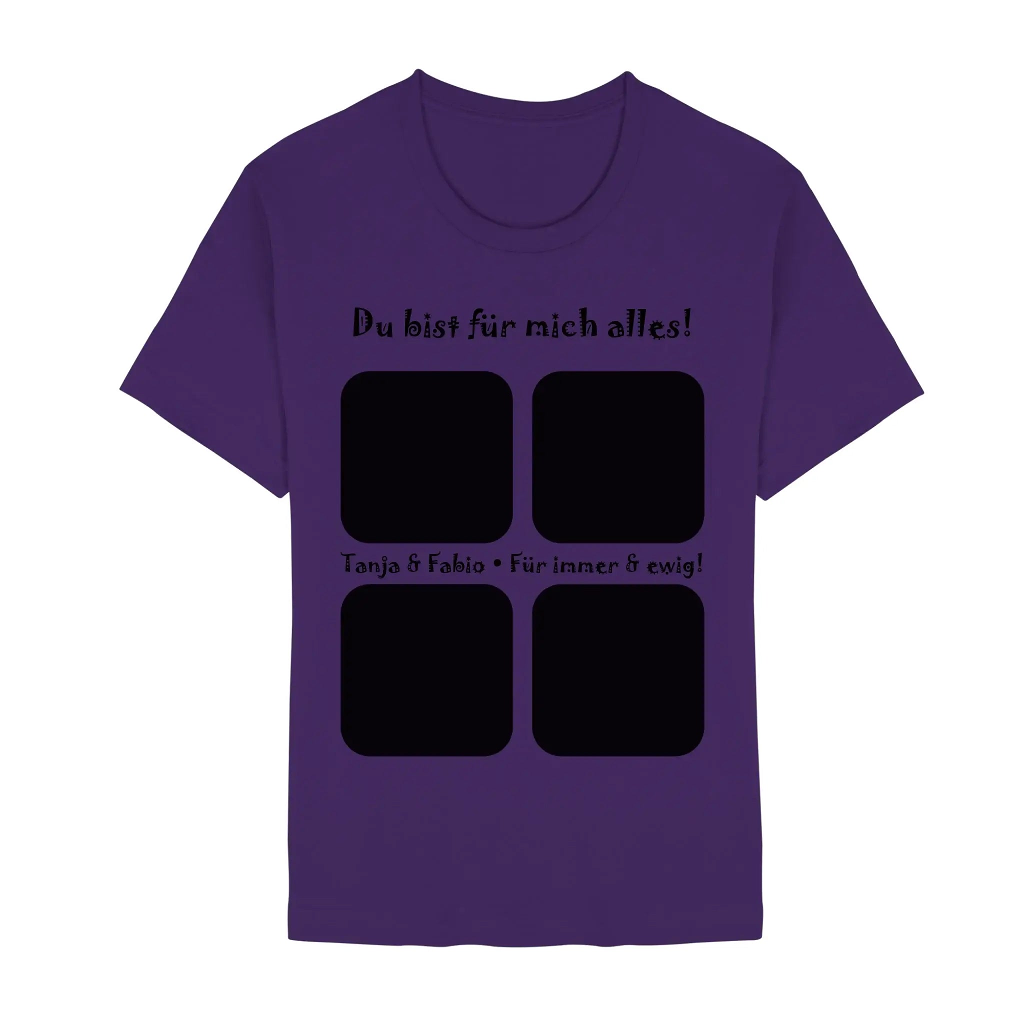 Create Your Own Photo Design 4 • Collage – Personalized Unisex T-Shirt | Bella + Canvas 3001 - Staple | Team Purple