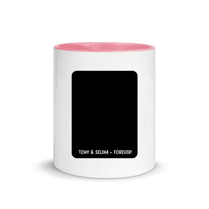 Create Your Own Photo Design 7 – Personalized Color Accent Mug 11 oz - White Ceramic with Inside / Pink / personalized
