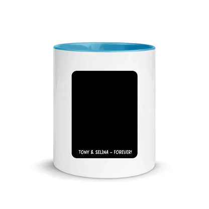 Create Your Own Photo Design 7 – Personalized Color Accent Mug 11 oz - White Ceramic with Inside / Blue / personalized
